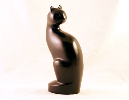 metal bronze cat urn