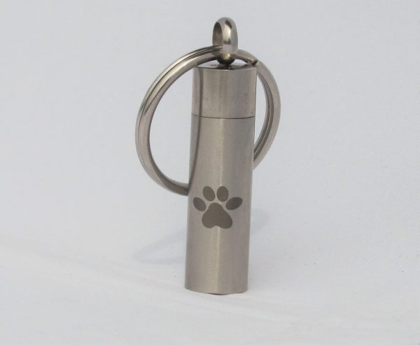 stainless steel paw print keychain